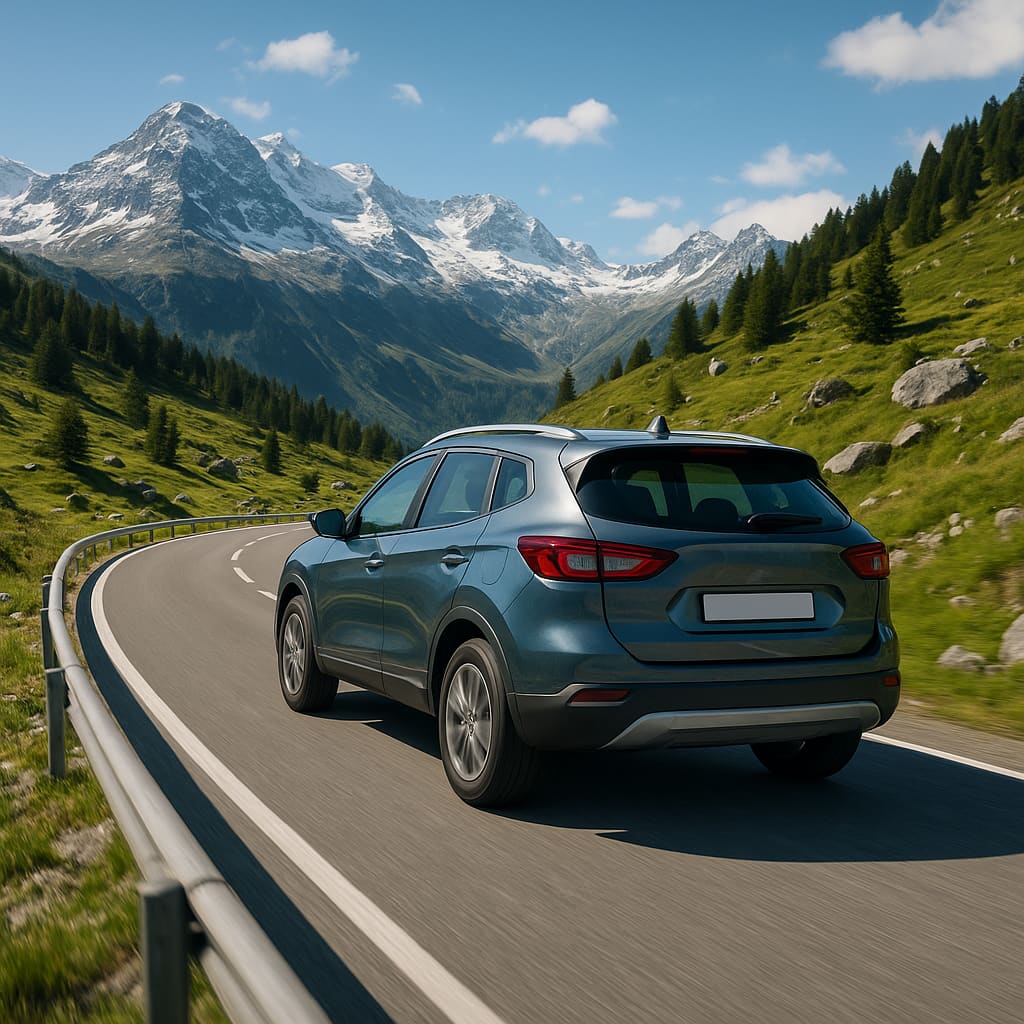 Scenic Swiss mountain road